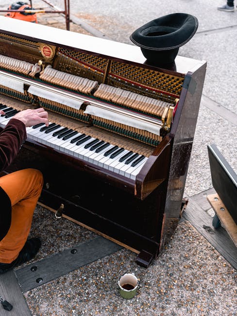 pexels photo 2308868 2308868 A street performer plays an open upright piano outdoors in Étretat, France.